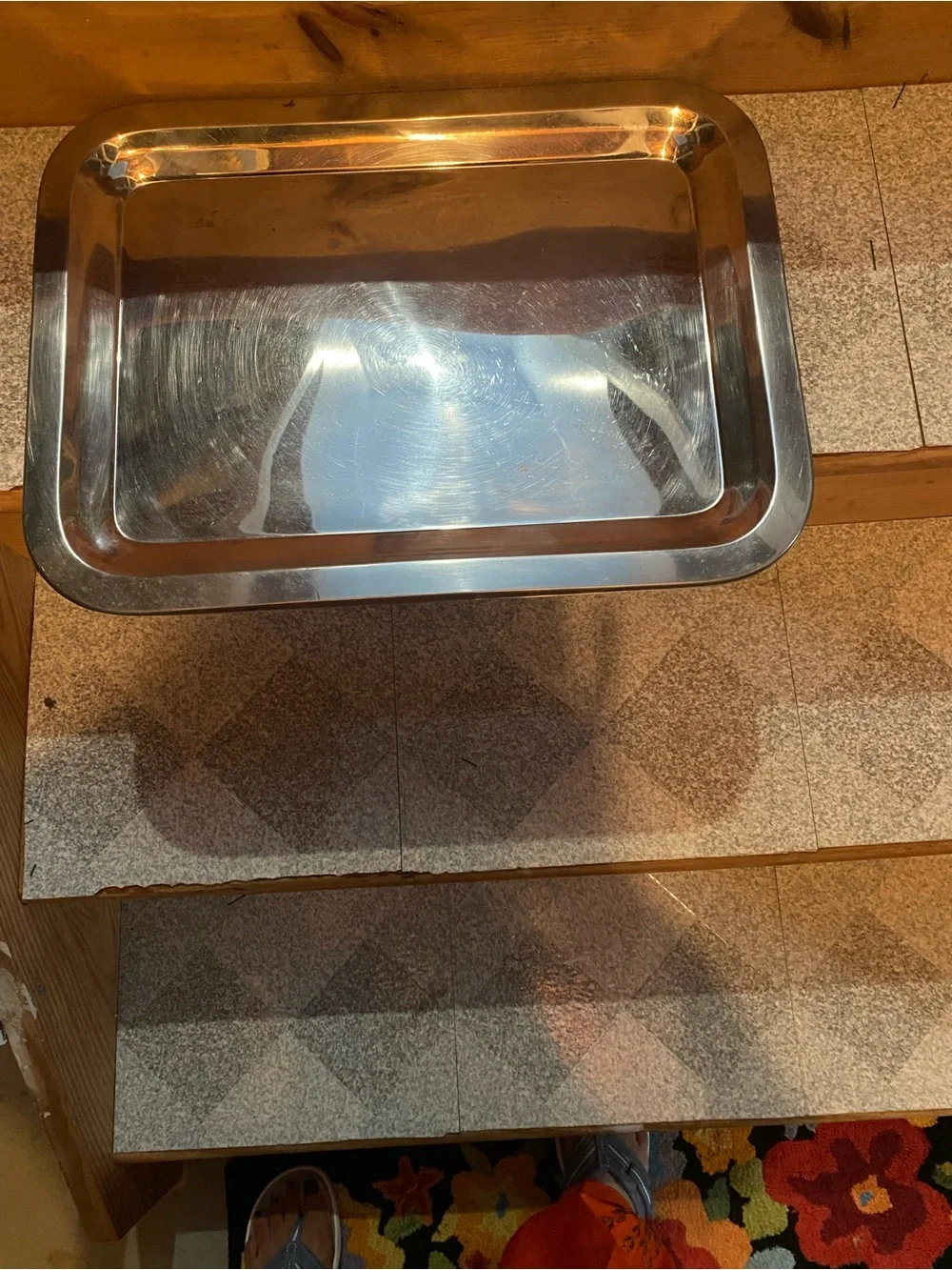 Stainless Steel Party Serving Tray - Silver